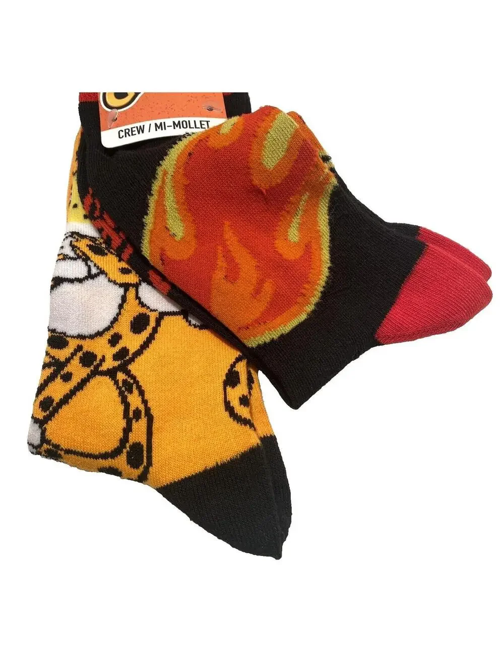 Cheetos Socks Flaming Hot Fire Orange Crew Socks Mascot New Funny Socks 2 Pack